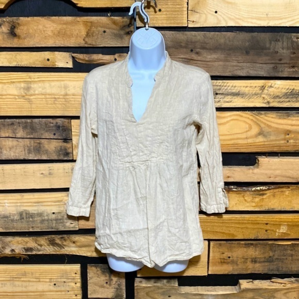Vineyard Vines Linen‎ Tunic Top In Oatmeal XS